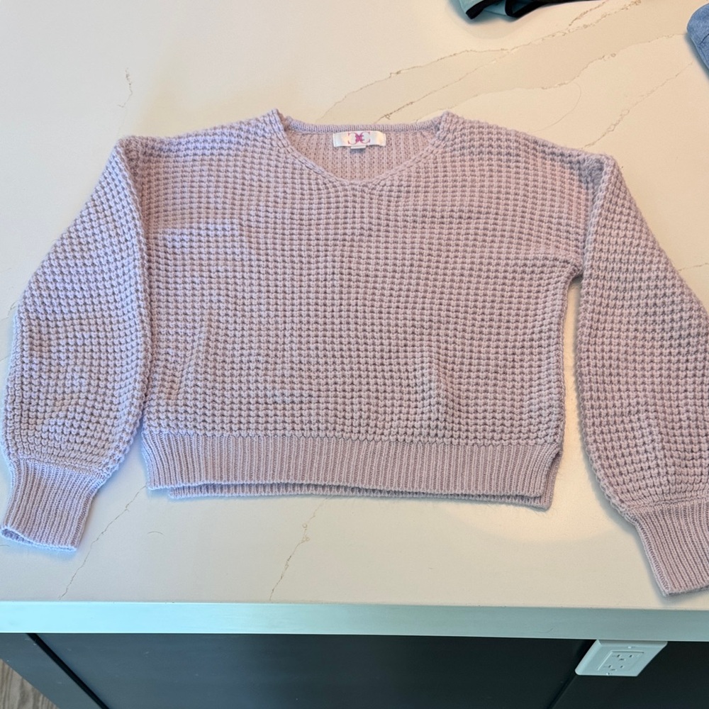 Chloe + Cyrus Kids Light Purple Textured Sweater